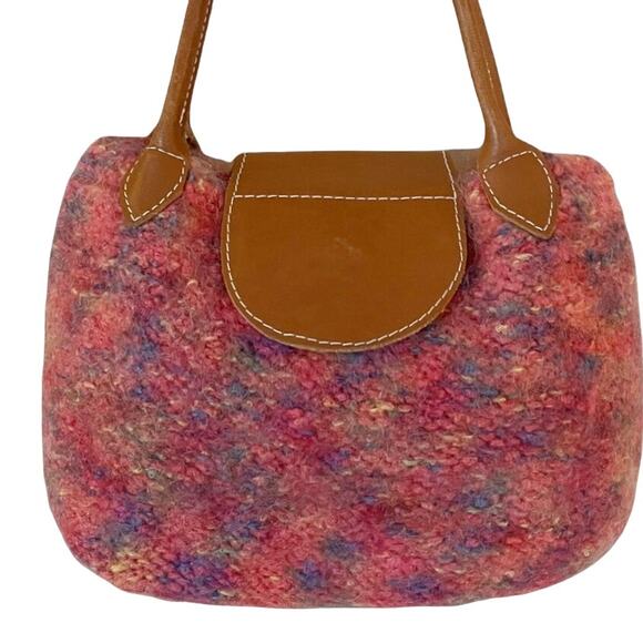 Tote Handbag Marled Woven Wool International Colorful Snap Closure Small Bag EUC - Picture 5 of 9